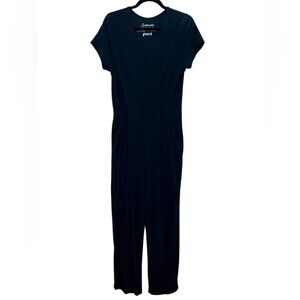 Pact Classic Black Cotton Blend Jumpsuit Sz M ** Flaw**